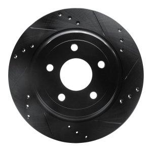 Chevrolet Cobalt Brake Rotor (1) - Rear Right - R1 Concepts - Drilled & Slotted - Black - `08-`10